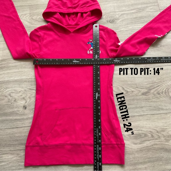 Abercrombie Long Sleeves Tee with Hoodie Embroidered. Large Pink - Picture 10 of 13